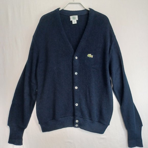 Izod LaCoste Vintage Cardigan Sweater Grandpa Style Size Medium - Picture 8 of 14